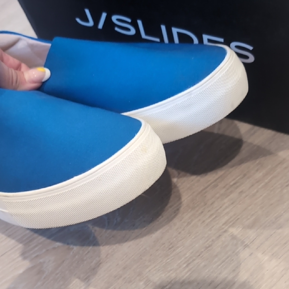 J Slides Blue Slip On Flats - Picture 4 of 8